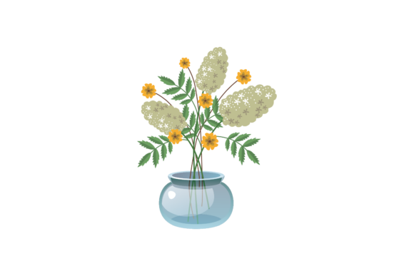Beautiful Flowers in a Vase for Decorati Graphics