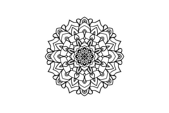 Flowers Background Mandala Black Svg Png for Graphics and Illustrations