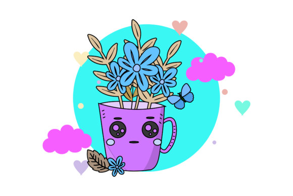 Flowers Beautiful Plants Circle Cloud Graphics and Illustrations