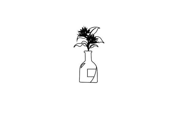 Flowers Creative Potted Plants Outline Graphics and Illustrations Review