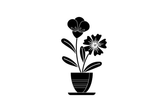 Flowers Pot Beauty Black Style Graphics and Illustrations Review