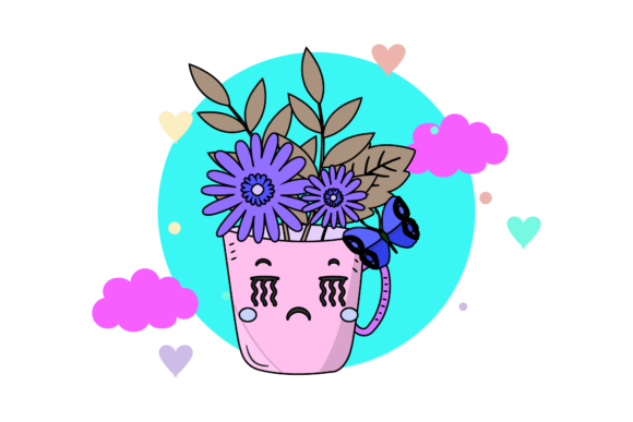 Flowers Pot Frame Circle Cloud Graphics and Illustrations Review
