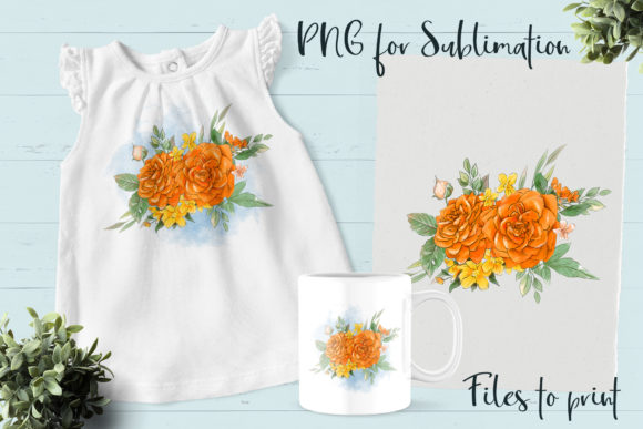 Flowers Sublimation. Design for Print: Graphics & Illustrations