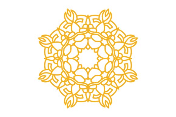 Mandala Yellow Flowers Bloom Svg for Graphics and Illustrations