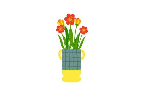 Spring Flowers in Vase: Fresh Graphics for Modern Illustrations