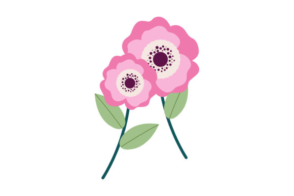 Two Pink Flowers Graphics and Illustrations Review